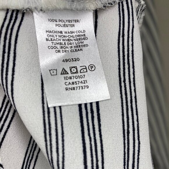 LOFT Women's Striped Long Sleeve Ruffle Hem Blouse - Picture 6 of 6